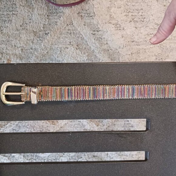 Elite Vintage Belt Rainbow Tribal Aztek 90s Woman Medium Gold Hardware - Picture 4 of 4